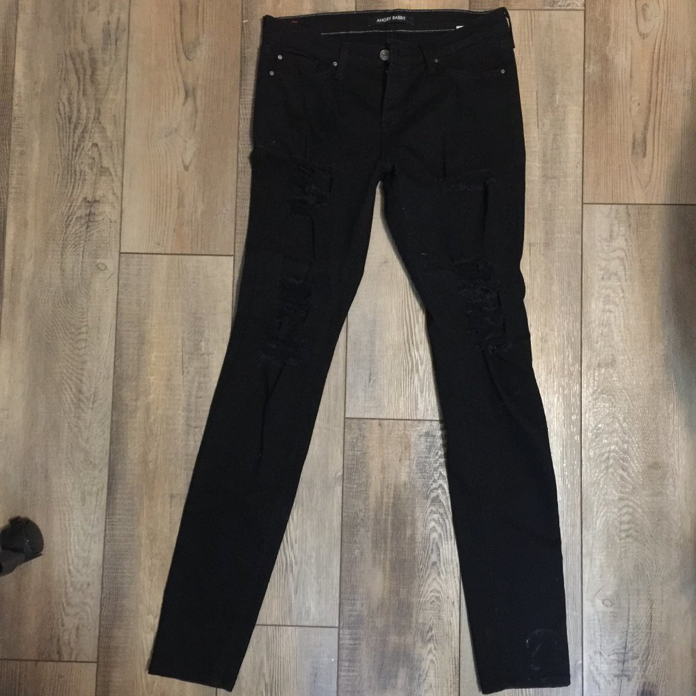 Angry Rabbit Black Ripped Jeans Size 28/7